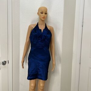 Romeo & Juliet Couture Women’s Blue Dress Size Medium Slimming Mini Backless